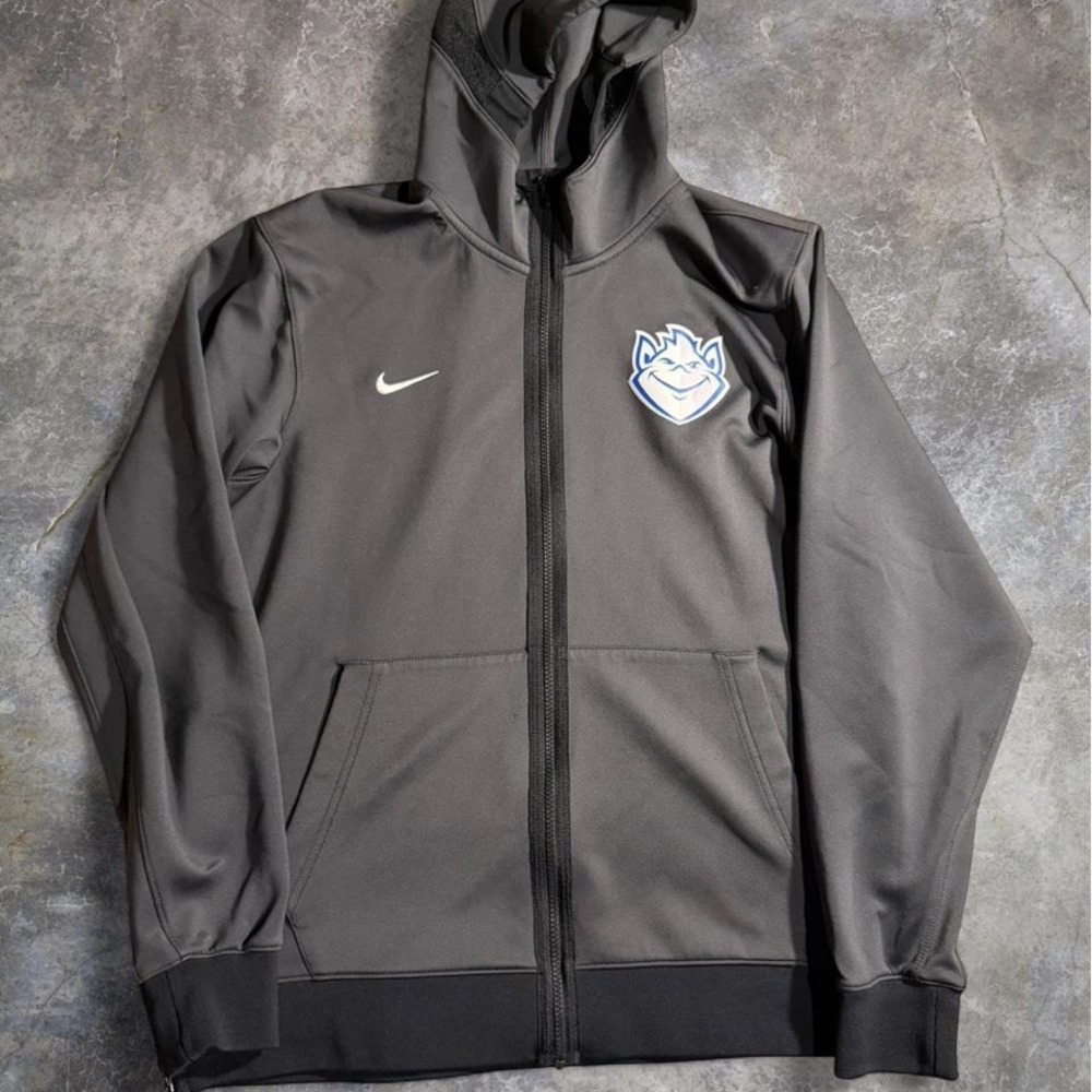 Nike Dri-FIT Full Zip Hoodie Jacket Gray St. Louis University Billikens Athletic